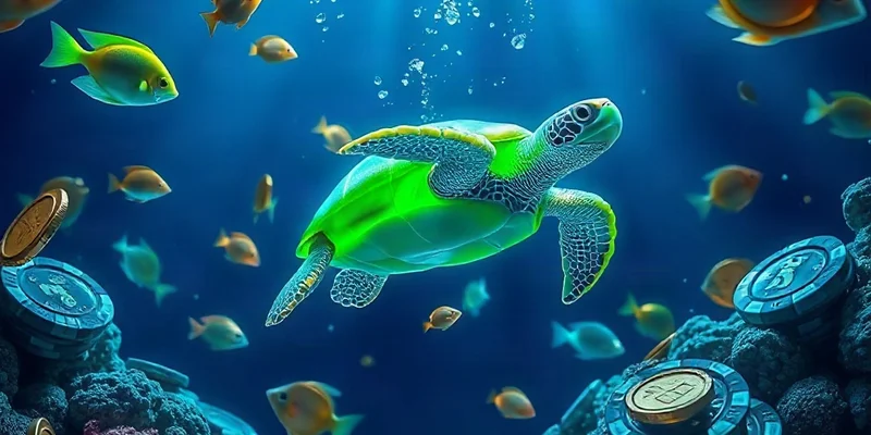 Bắn cá rùa xanh 789F - Hình ảnh minh họa game bắn cá với rùa xanh và cá