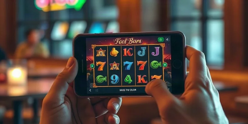 Người chơi đang trải nghiệm game hot 789F trên điện thoại tại quán cafe